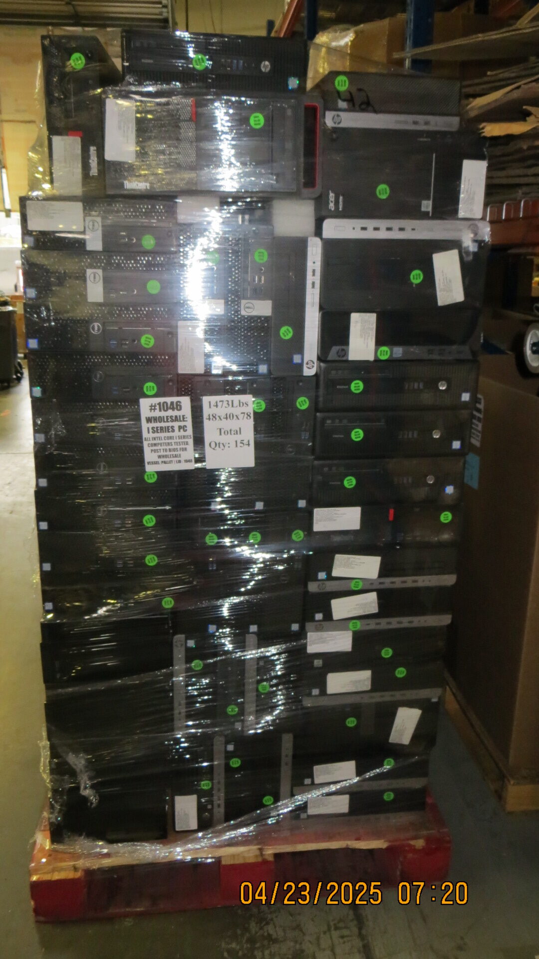 **SOLD**WTS: Lot of 3 Pallets 372 6th Gen or newer desktop Grade C